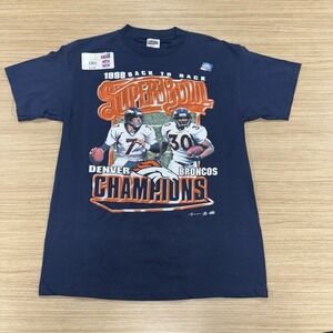 Vintage 90s 1998 NFL Denver Broncos Back to Back Super Bowl Champions Large